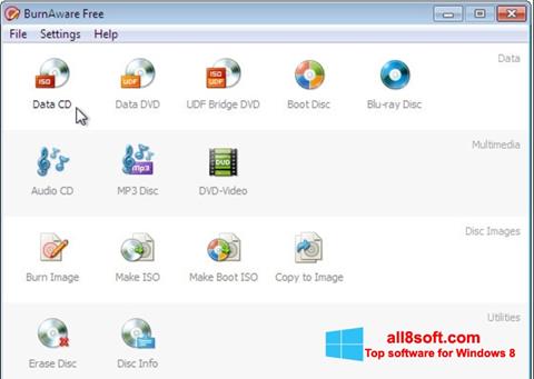 Screenshot BurnAware Free untuk Windows 8