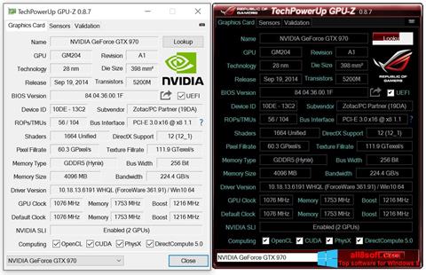 Screenshot GPU-Z untuk Windows 8