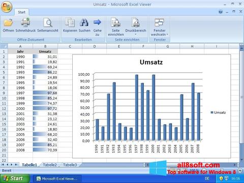 Screenshot Excel Viewer untuk Windows 8