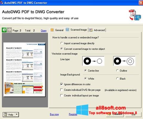Screenshot PDF to DWG Converter untuk Windows 8