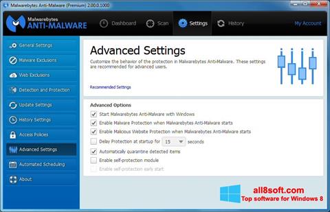 Screenshot Malwarebytes Anti-Malware untuk Windows 8