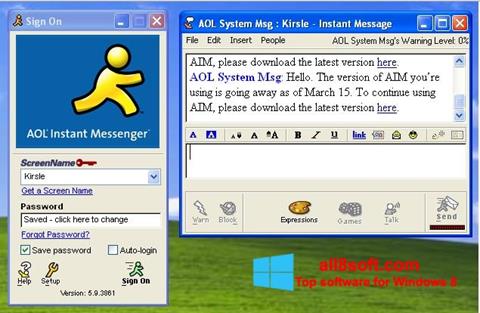 Screenshot AOL Instant Messenger untuk Windows 8