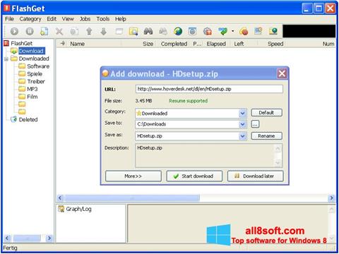 Screenshot FlashGet untuk Windows 8