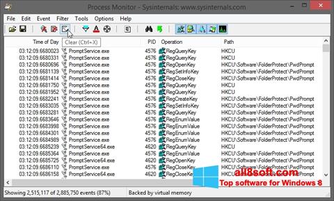 Screenshot Process Monitor untuk Windows 8