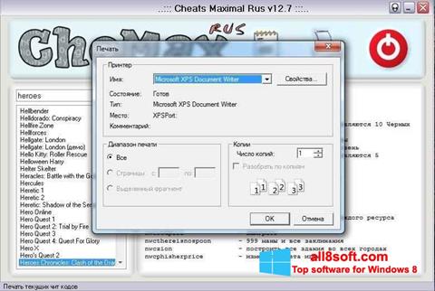 Screenshot CheMax untuk Windows 8