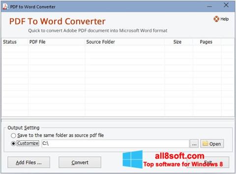 Screenshot PDF to Word Converter untuk Windows 8