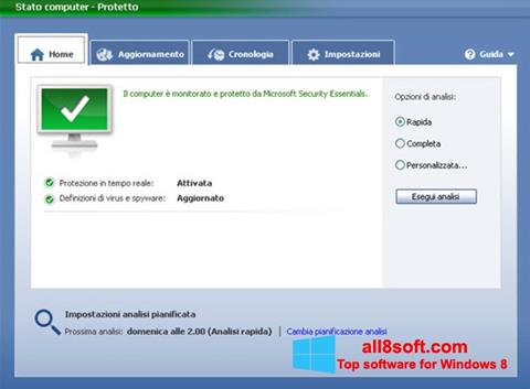 Screenshot Microsoft Security Essentials untuk Windows 8