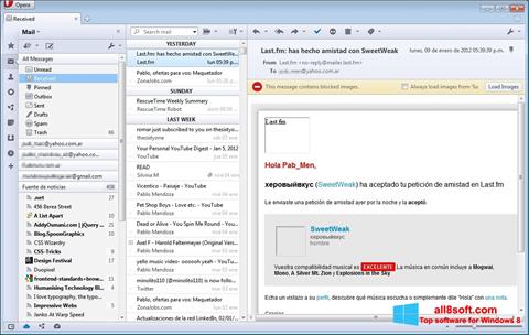 Screenshot Opera Mail untuk Windows 8