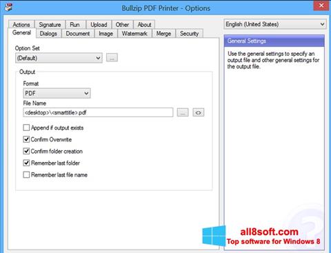 Screenshot BullZip PDF Printer untuk Windows 8