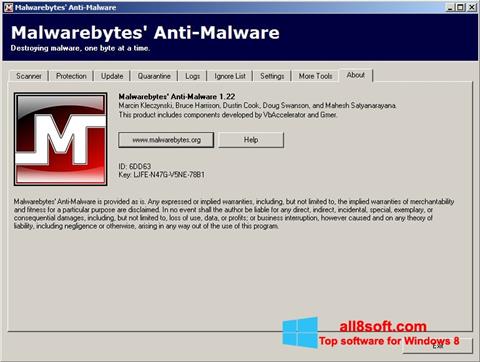 Screenshot Malwarebytes Anti-Malware Free untuk Windows 8