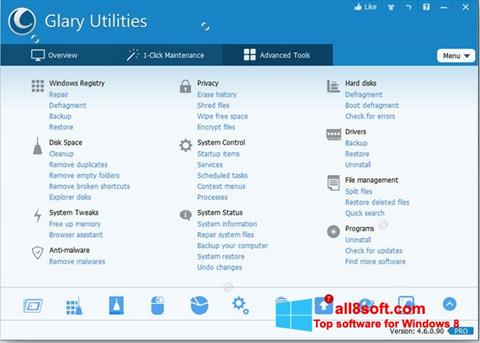 Screenshot Glary Utilities Pro untuk Windows 8