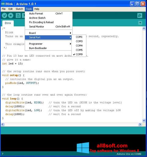 Screenshot Arduino untuk Windows 8