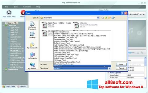 Screenshot Any Video Converter untuk Windows 8
