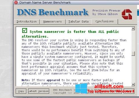 Screenshot DNS Benchmark untuk Windows 8