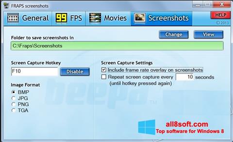 Screenshot Fraps untuk Windows 8