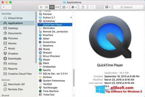 Screenshot QuickTime Pro untuk Windows 8