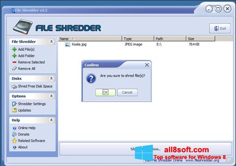 Screenshot File Shredder untuk Windows 8