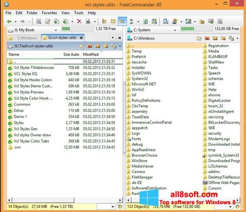 Screenshot FreeCommander untuk Windows 8
