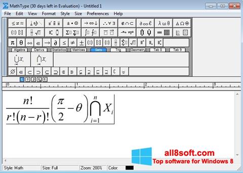 Screenshot MathType untuk Windows 8