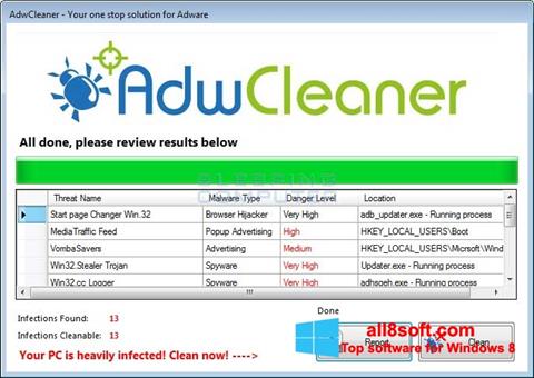Screenshot AdwCleaner untuk Windows 8