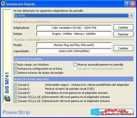 Screenshot PowerStrip untuk Windows 8