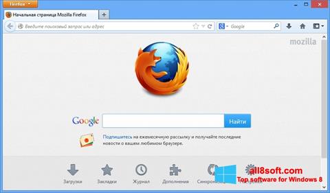 Screenshot Mozilla Firefox untuk Windows 8