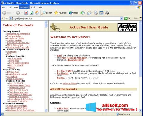 Screenshot ActivePerl untuk Windows 8