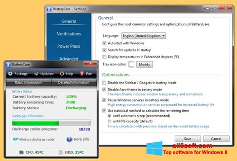 Screenshot BatteryCare untuk Windows 8