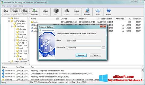 Screenshot Active File Recovery untuk Windows 8