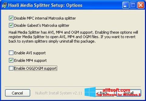 Screenshot Haali Media Splitter untuk Windows 8