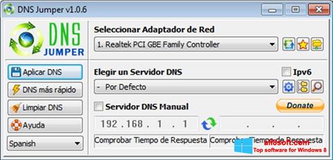 Screenshot DNS Jumper untuk Windows 8