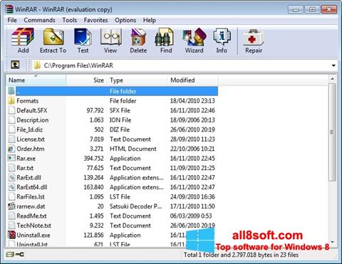 Screenshot WinRAR untuk Windows 8