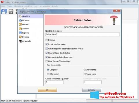 Screenshot Cobian Backup untuk Windows 8
