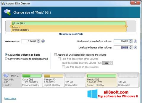 Screenshot Acronis Disk Director Suite untuk Windows 8