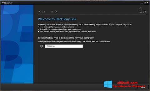 Screenshot BlackBerry Link untuk Windows 8