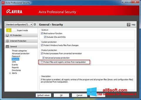 Screenshot Avira Professional Security untuk Windows 8