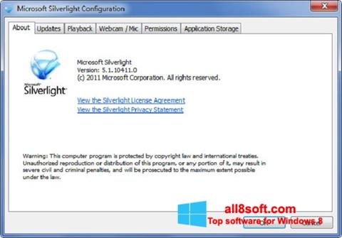 Screenshot Microsoft Silverlight untuk Windows 8