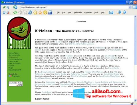Screenshot K-Meleon untuk Windows 8
