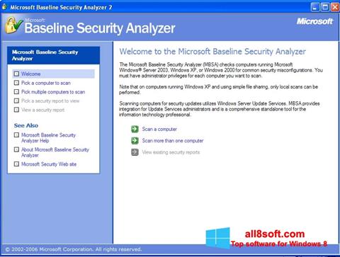 Screenshot Microsoft Baseline Security Analyzer untuk Windows 8
