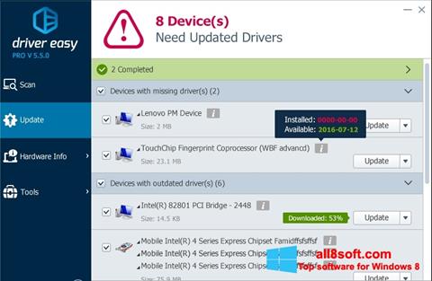 Screenshot Driver Easy untuk Windows 8