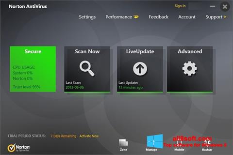 Screenshot Norton AntiVirus untuk Windows 8