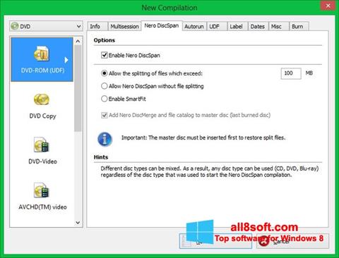 Screenshot Nero Image Drive untuk Windows 8