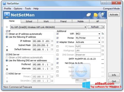 Screenshot NetSetMan untuk Windows 8
