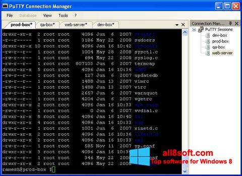 Screenshot PuTTY Connection Manager untuk Windows 8