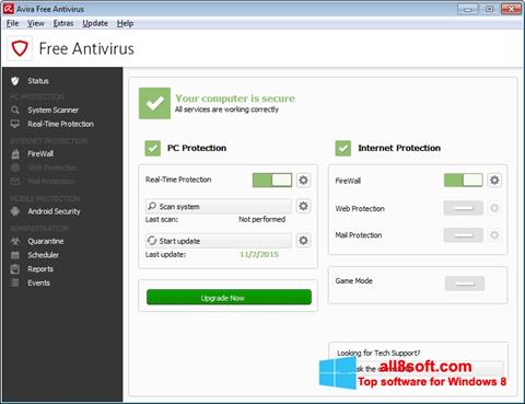 Screenshot Avira Free Antivirus untuk Windows 8