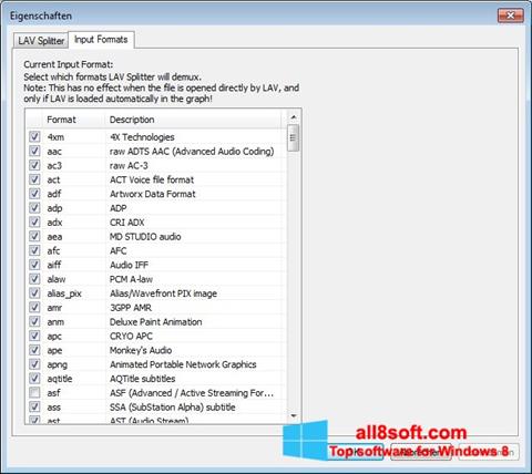 Screenshot Combined Community Codec Pack untuk Windows 8