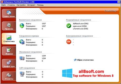 Screenshot Ashampoo Firewall untuk Windows 8