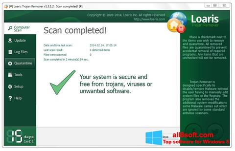 Screenshot Loaris Trojan Remover untuk Windows 8