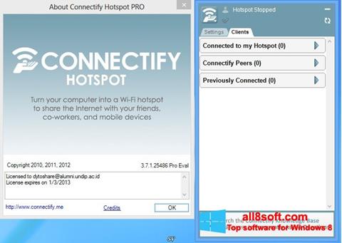 Screenshot Connectify Hotspot untuk Windows 8