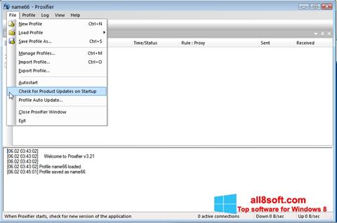 Screenshot Proxifier untuk Windows 8